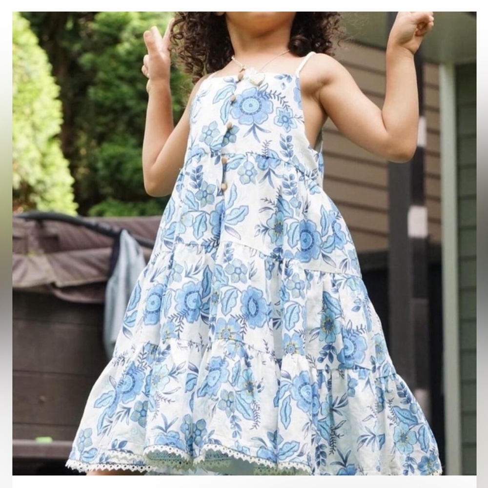 Haute Hippie Blue and White Floral Kids Dress